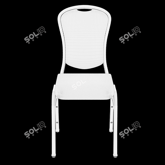 Elegant Slim Banquet Chair 3D model image 3