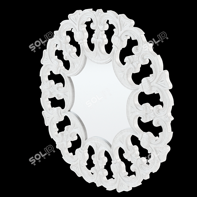 Elegant Round Wall Mirror 3D model image 2