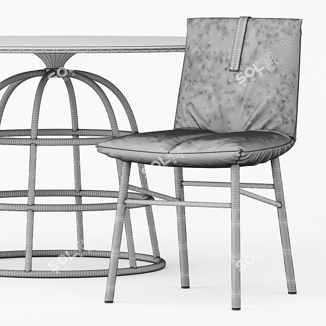 Elegant Dining Set: Bonaldo PIL Chair & MASS TABLE 3D model image 3