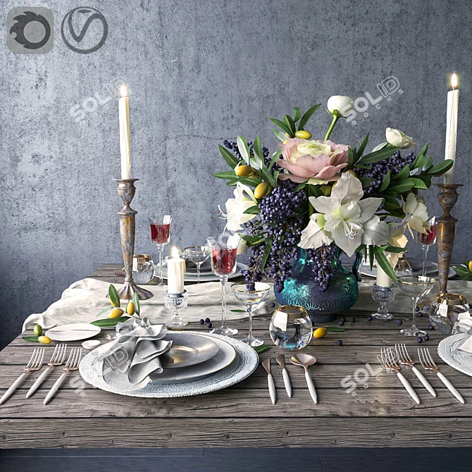 Boho Chic Table Decor 3D model image 5