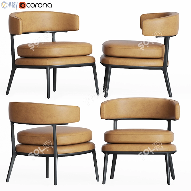 Luxury Caratos Maxalto Armchair: Elegant Design & Superior Comfort 3D model image 1