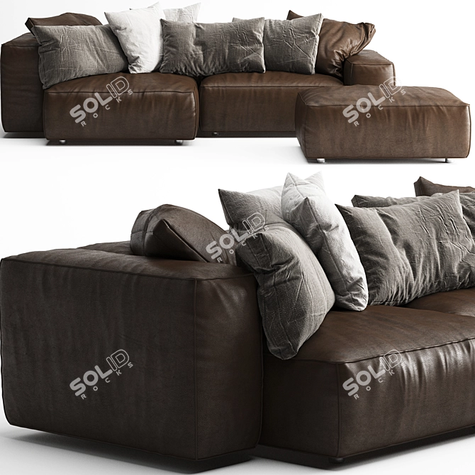 Living Divani NeoWall: Sleek Contemporary Sofa 3D model image 2