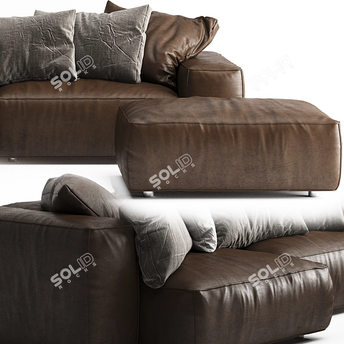 Living Divani NeoWall: Sleek Contemporary Sofa 3D model image 3