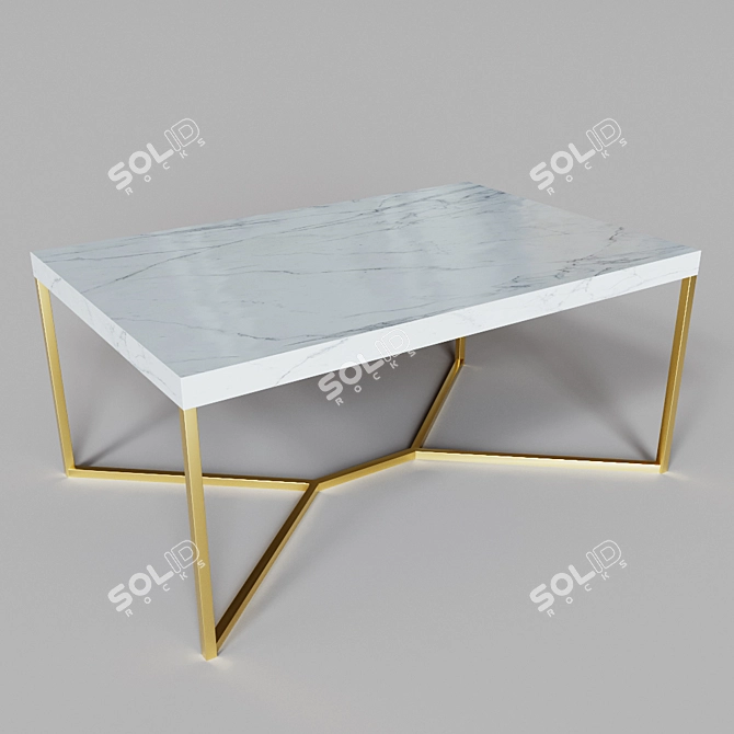 Minimalist Metal Coffee Table 3D model image 1