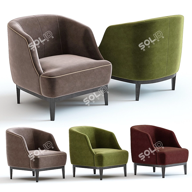 Lloyd Armchair: 3D Model with 3 Color Options 3D model image 1