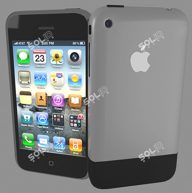 Retro iPhone 2G: Classic Design 3D model image 1