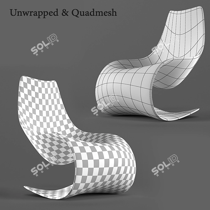 Sleek S-Shape Chair: Modern, Stylish, and Versatile 3D model image 3