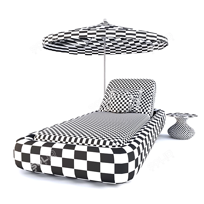 Manutti Kobo Sun Lounger: Stylish Outdoor Relaxation 3D model image 2