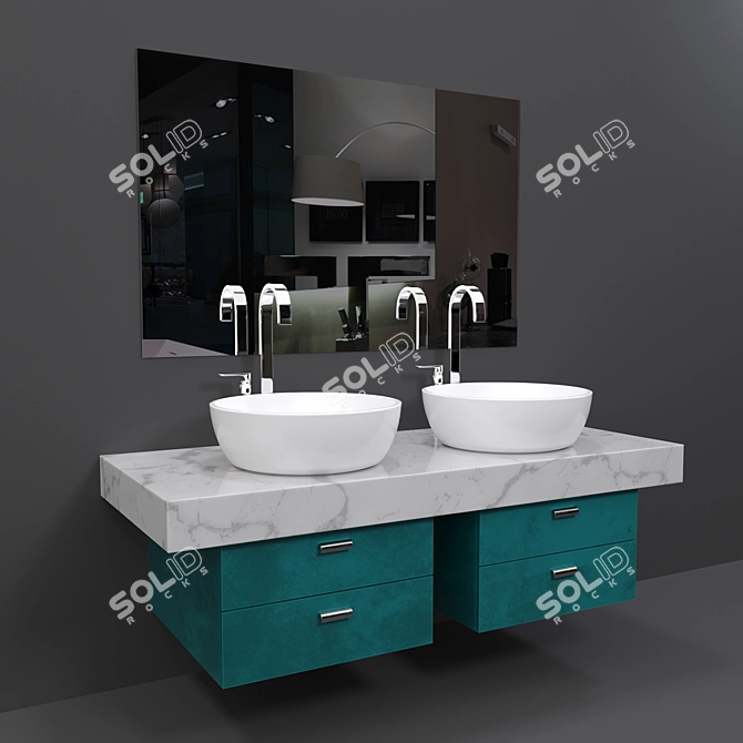 Modern Bathroom Set 3D model image 1