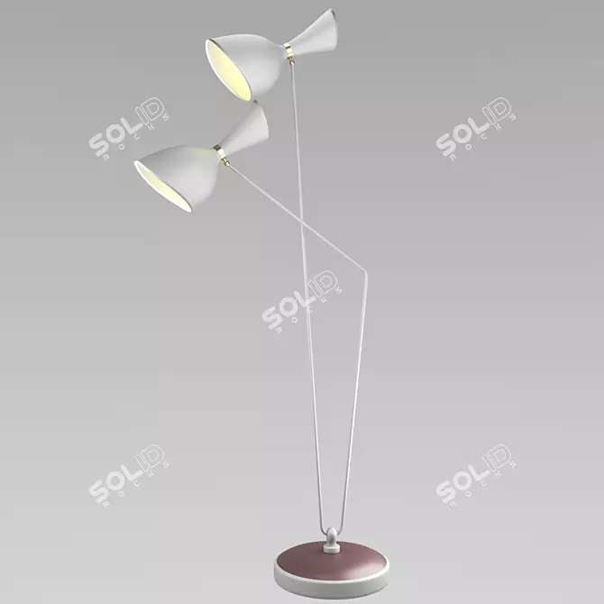 Elegant White Antilla Pendant Light 3D model image 1