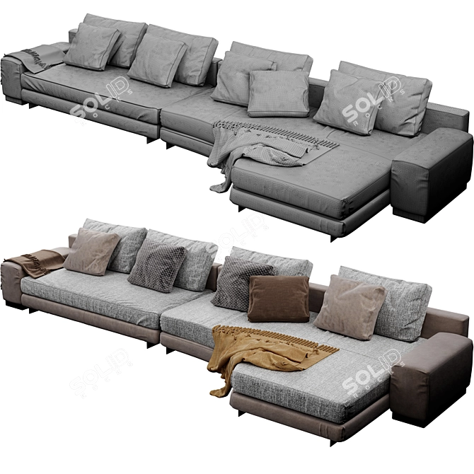 Sophisticated and Stylish: Minotti Daniels Sofa 3D model image 3