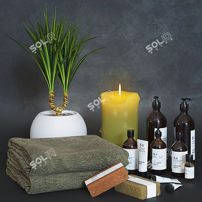 Title: Bathroom Decor Set: Elegant and Functional 3D model image 1