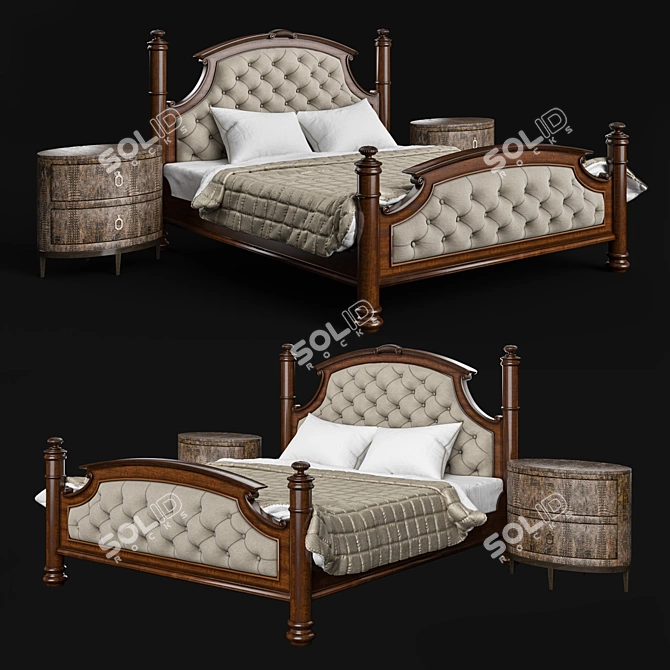 Luxurious Drexel Heritage Rainier Bed 3D model image 1