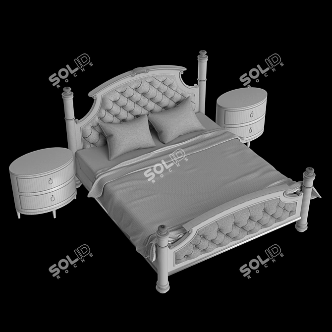 Luxurious Drexel Heritage Rainier Bed 3D model image 2