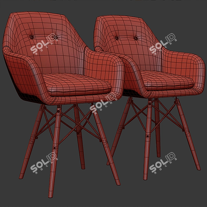 Modern Kendall Armchair: Ready-to-Use Designer Piece 3D model image 3