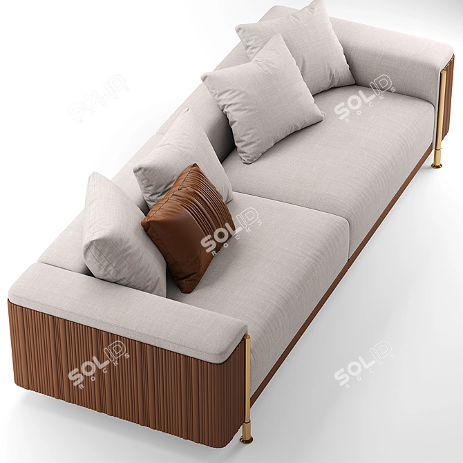 Luxurious Deven Sofa: Elegant and Comfortable 3D model image 2