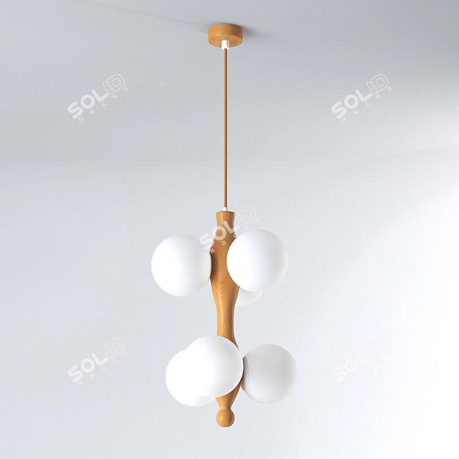 THEMIS Pendant Light: Natural Opal Glass, E14 Lampholder 3D model image 1