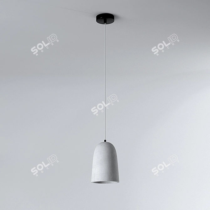 Modern Concrete Pendant Light 3D model image 1