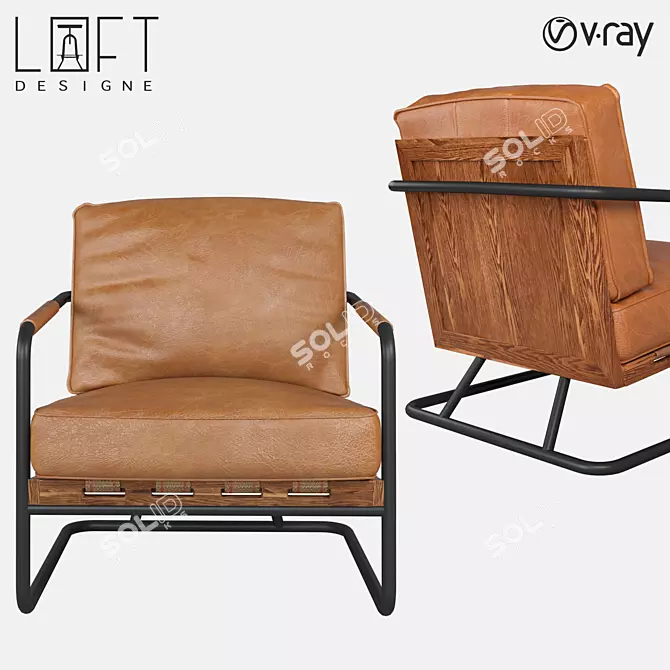 Stylish LoftDesign Armchair - Model 2546 3D model image 1