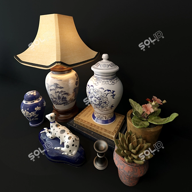 Chinese Ethnics Interior Set 3D model image 2