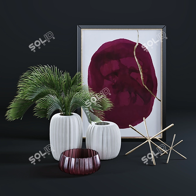 Curated Kravet Vase Decor Set 3D model image 1