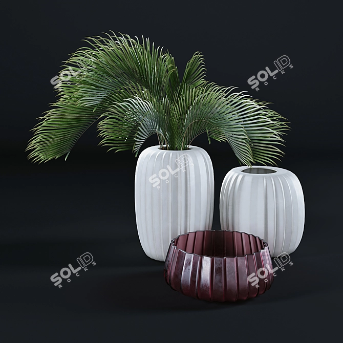 Curated Kravet Vase Decor Set 3D model image 2