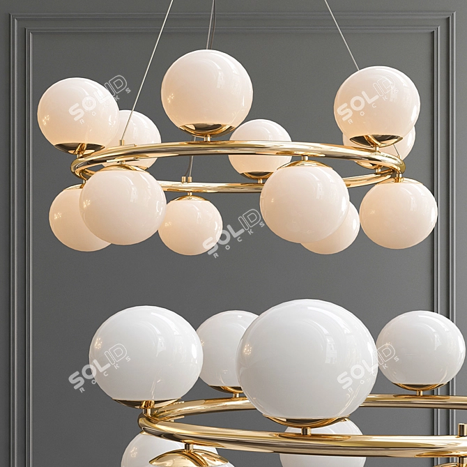 Bubbly Brass Pendant Light 3D model image 1