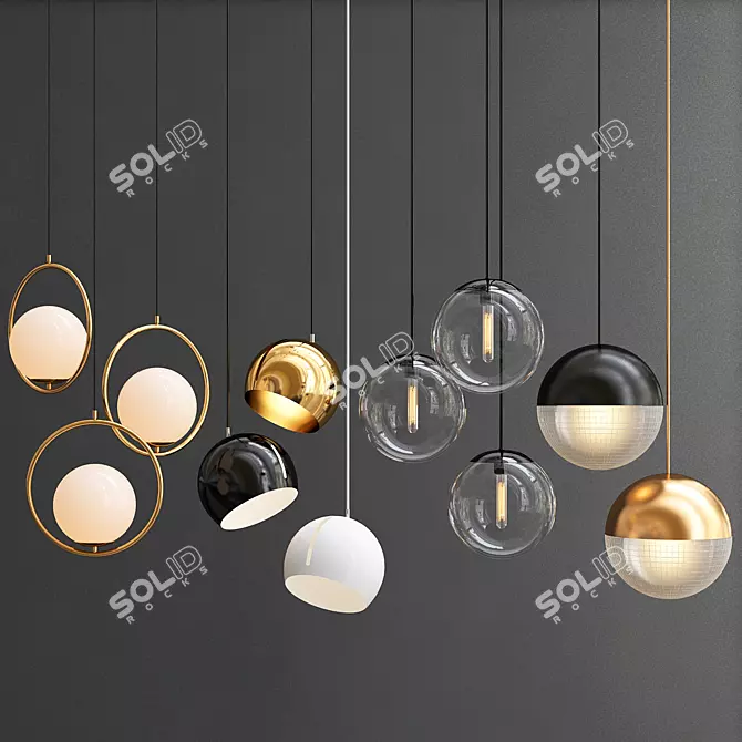 Modern Pendant Light Collection 3D model image 1