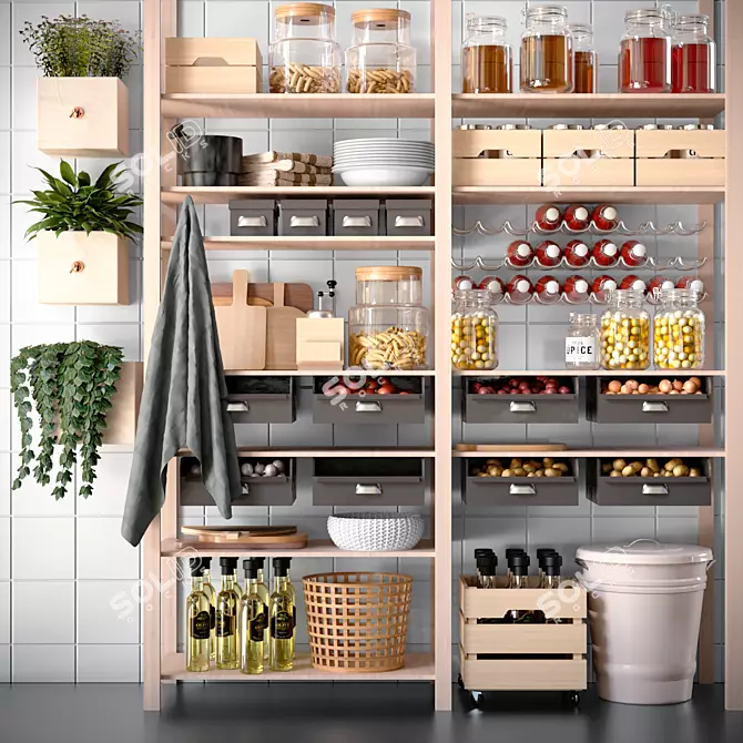 Pantry Perfection: Shelf Organizer 3D model image 1