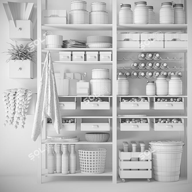 Pantry Perfection: Shelf Organizer 3D model image 2