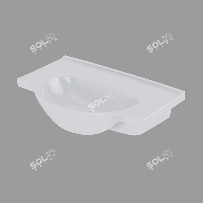 Modern Nati65 White Inset Sink 3D model image 1