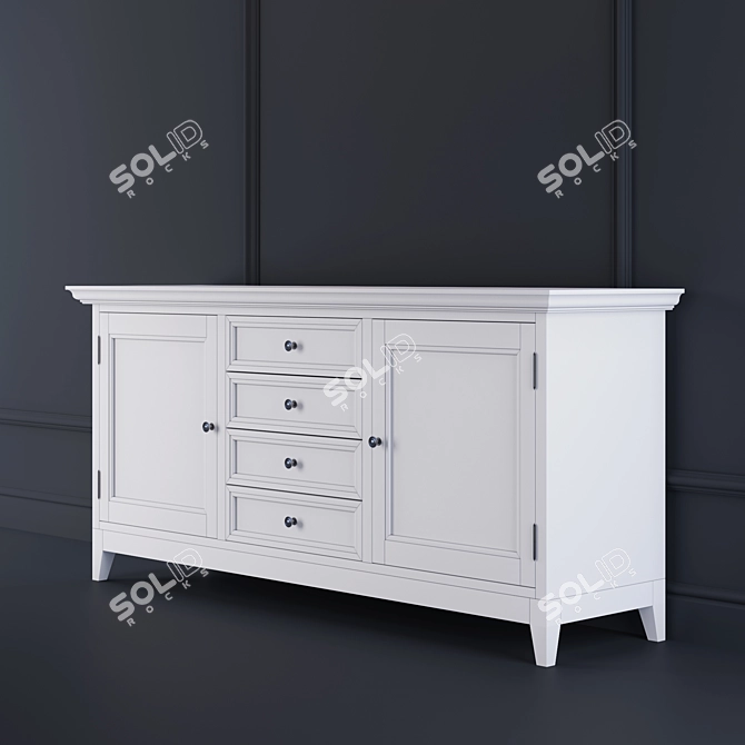 Elegant Oak Chest: Versatile Storage Solution 3D model image 2