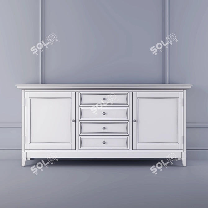 Elegant Oak Chest: Versatile Storage Solution 3D model image 3