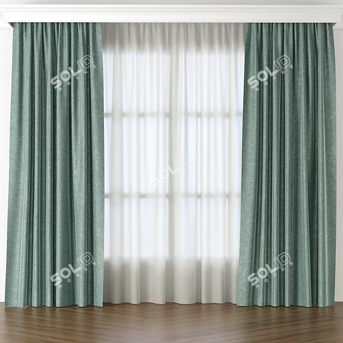 Elegant Curtain Designs for Any Room 3D model image 1