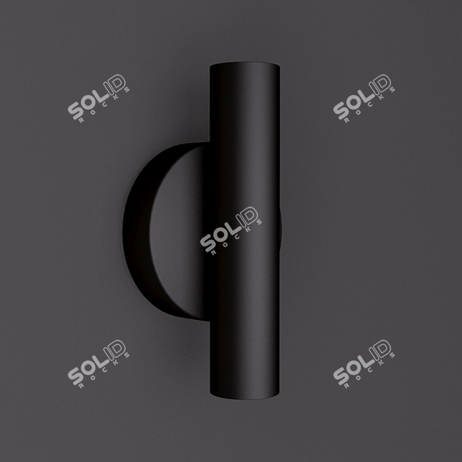 Elegant Black Wall LED Light 3D model image 1