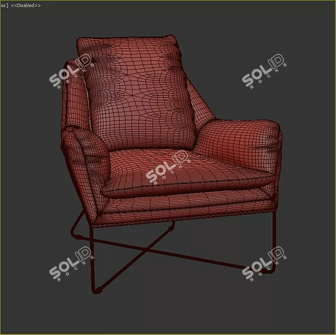 Elegant Modern Brittain Armchair 3D model image 3