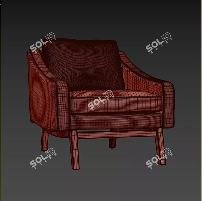 Elegant Coronet Armchair: Stylish and Luxurious 3D model image 3
