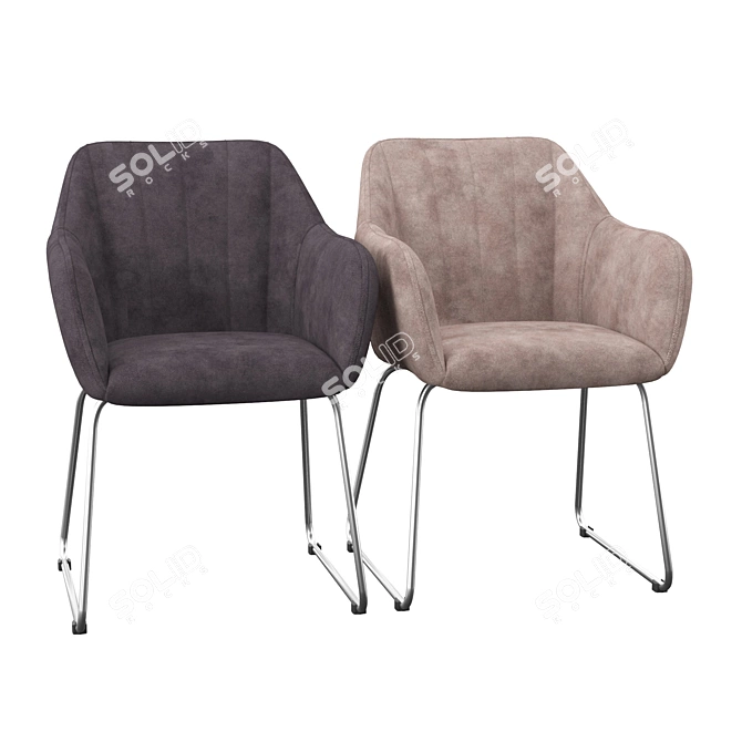 Elegant Upholstered Chair Set 3D model image 2