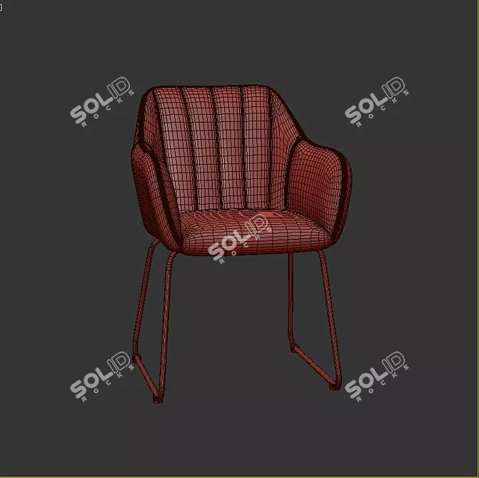 Elegant Upholstered Chair Set 3D model image 3