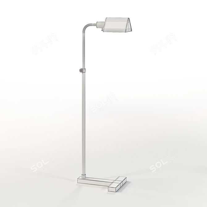 Elegant Brass Floor Lamp 3D model image 2