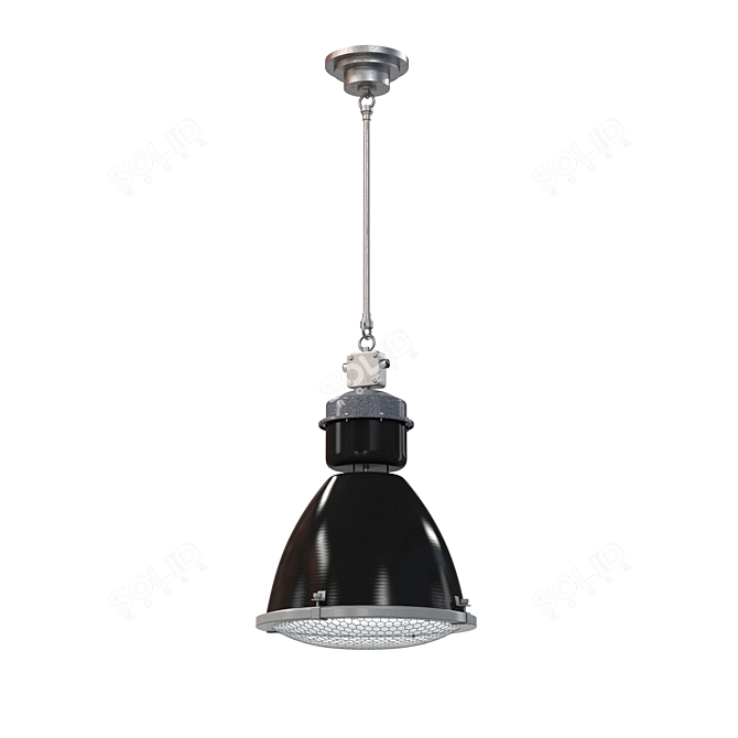 Vintage Industrial Pendant Lamp 3D model image 2
