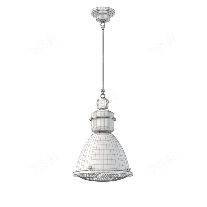 Vintage Industrial Pendant Lamp 3D model image 3