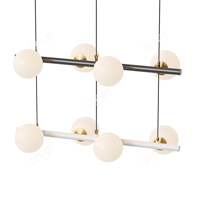 Scandinavian Style Glass Pendant Lamp 3D model image 1
