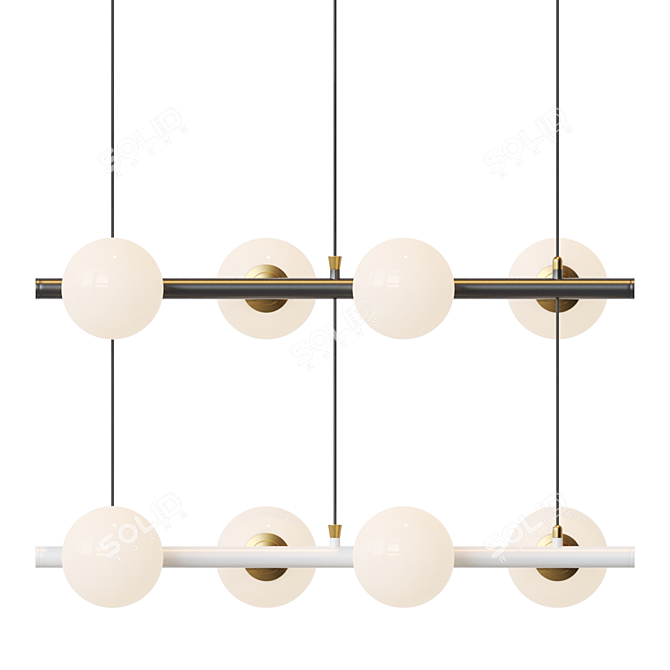 Scandinavian Style Glass Pendant Lamp 3D model image 2