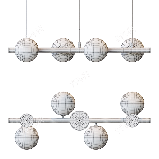 Scandinavian Style Glass Pendant Lamp 3D model image 3