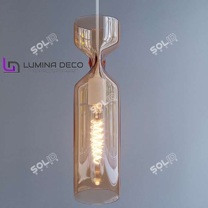 Lumina Deco Vayris LDP 1174 TEA Pendant- Amber Elegance 3D model image 1