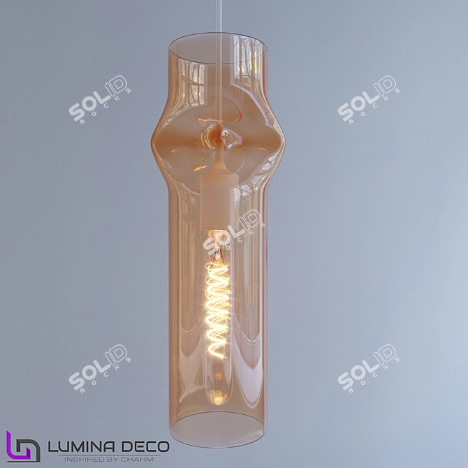 Lumina Deco Vayris LDP 1174 TEA Pendant- Amber Elegance 3D model image 2