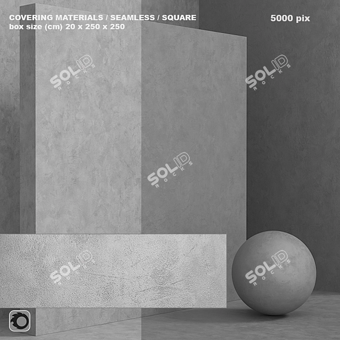 Seamless Concrete Plaster Set 3D model image 1