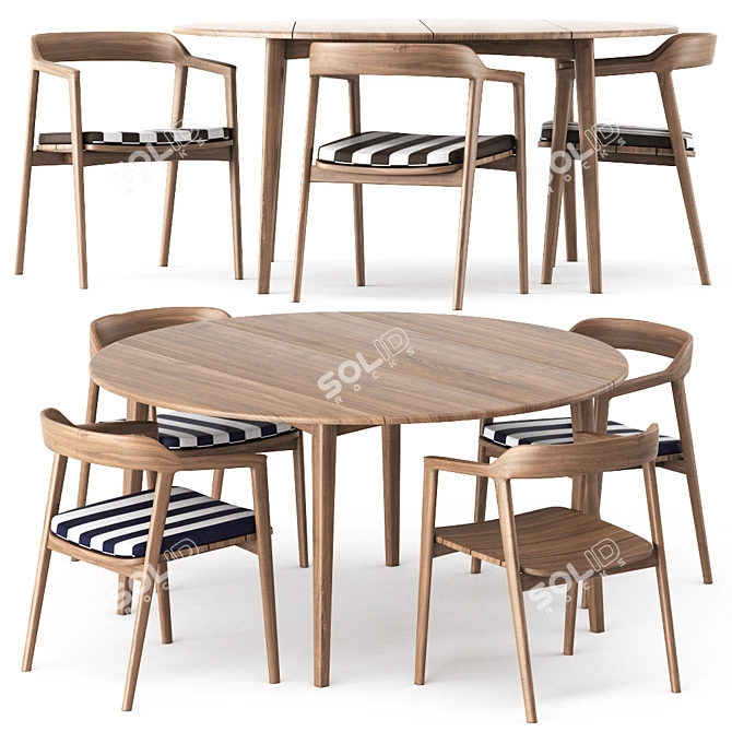 Minimalist Grasshopper Dining Set 3D model image 4
