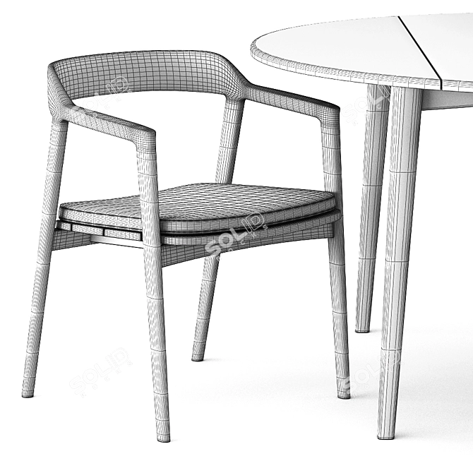 Minimalist Grasshopper Dining Set 3D model image 6